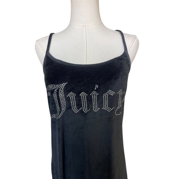 Juicy Couture Dress Size M Velvet Velour Bling Spell Out Mini Y2K 90s Plush - Picture 4 of 7